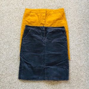 2 Jcrew Corduroy Pencil Skirts - sz 10